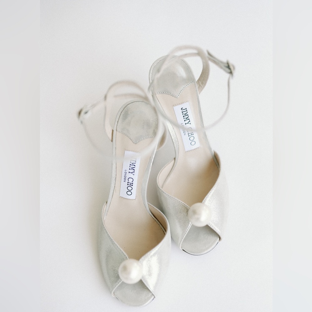 Jimmy Choo Sacaria 85MM Shimmer Suede Sandals